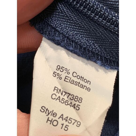 J. Crew Women's Flat Front Mid Rise Tapered Chino Navy Pants Size 10 - Picture 3 of 5